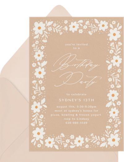 Whimsical Daisy Frame Invitation