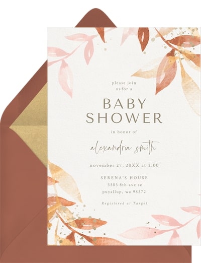 Winter baby shower invitations: Whimsical Watercolor Invitation