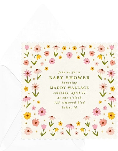 Whimsical Wildflowers Invitation