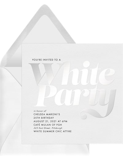 18th birthday invitations: White Summer Chic Invitation