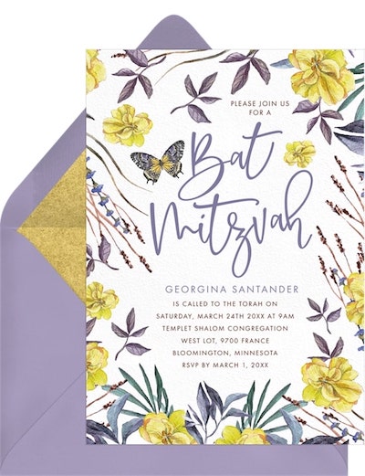 Butterfly baby shower invitations: Wild Garden Invitation
