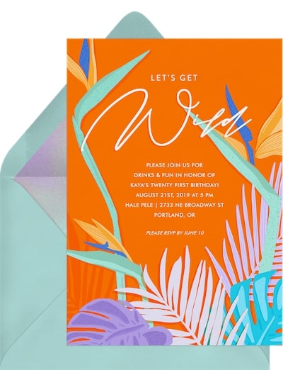 Luau party invitations: Wild Paradise Invitation