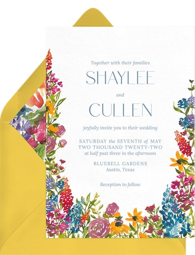 Wedding styles: Wild Wildflowers Invitation