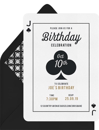 70th birthday party ideas: Wildcard Invitation