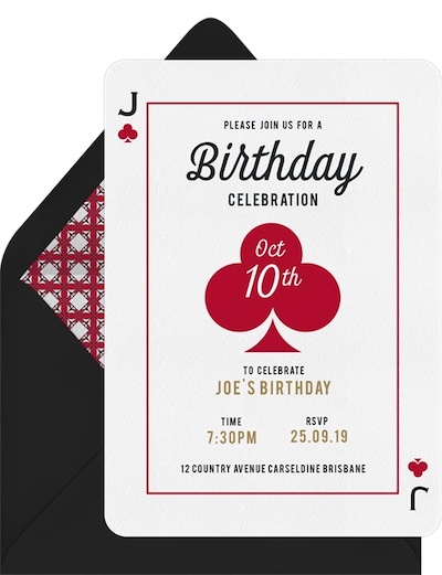 Men birthday invitation: Wildcard Invitation