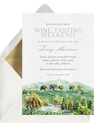 Wine tasting party ideas: Wine Country Invitation