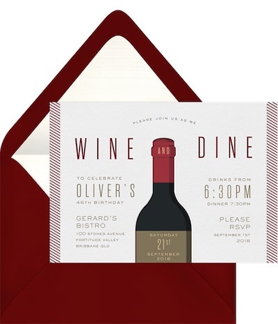 Wine and Dine Invitation