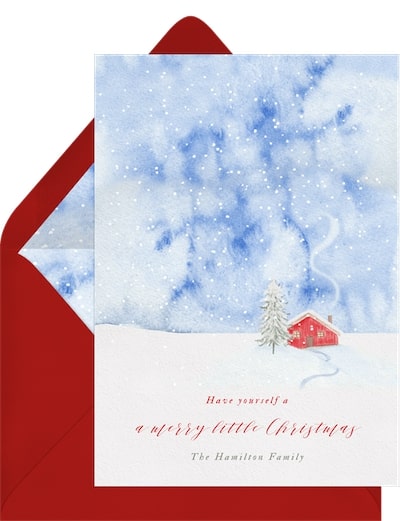 Winter Cabin Card