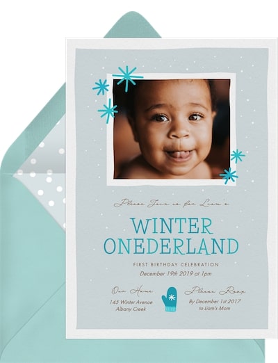 1st birthday invitations: Winter Onederland Invitation