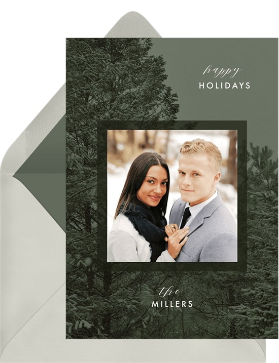Photo holiday cards: Winter Trees Card