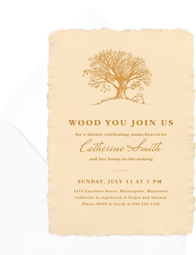 Wood You Join Us Invitation