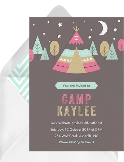 Woodland Camp Invitation