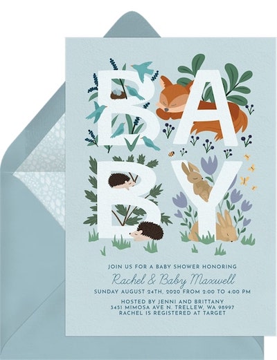 Butterfly baby shower invitations: Woodland Whimsy Invitation