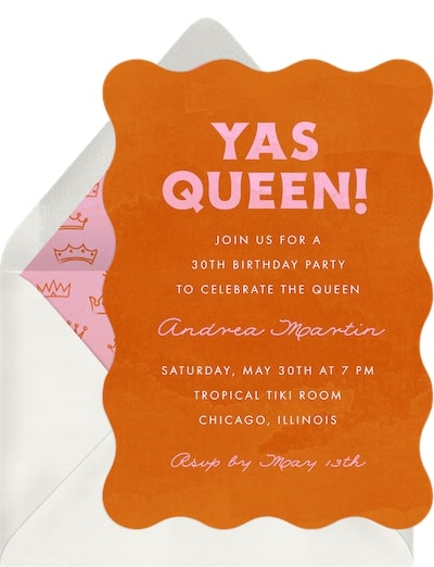 18th birthday invitations: Yas Queen! Invitation