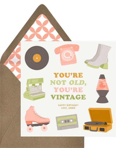 70th birthday invitations: You're Vintage Card