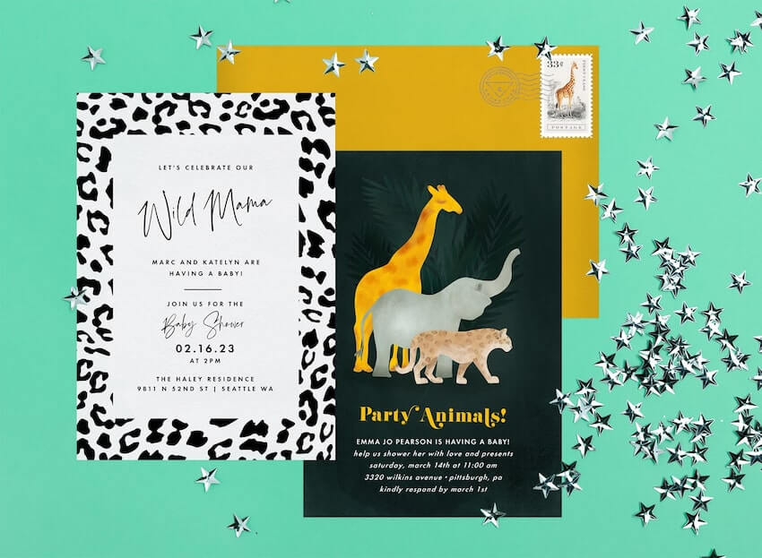 Safari invitations for baby shower