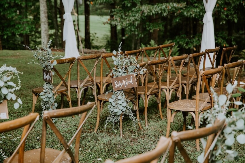 Backyard wedding seats