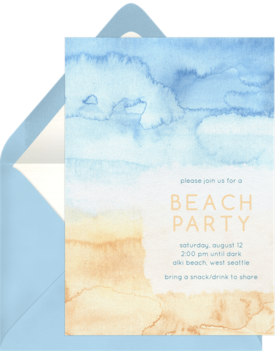 beach party ideas: Beachy Tones Invitation from Greenvelope