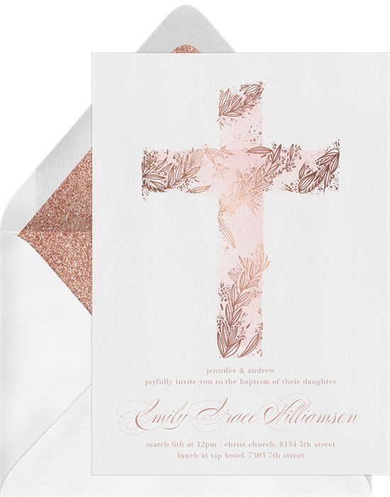 The Beautiful Cross First Communion Invitations from Greenvelope