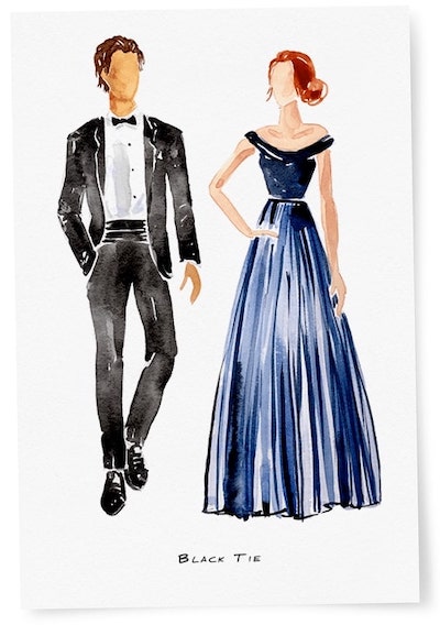 Wedding dress codes: black tie attire