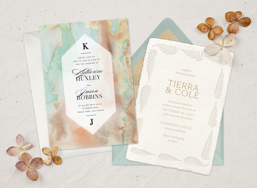 Boho wedding invitations