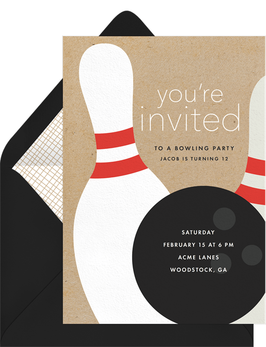 Bowling Party Invitations by Greenvelope