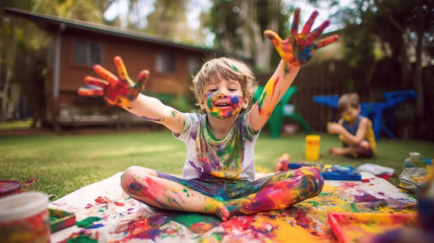 Toddler birthday party ideas: finger-painting themed birthday party