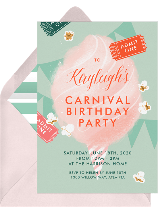 summer party ideas: carnival party invitation from Greenvelope