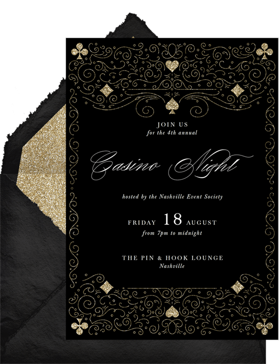 game night invitation: Casino Night Accents Invitation from Greenvelope