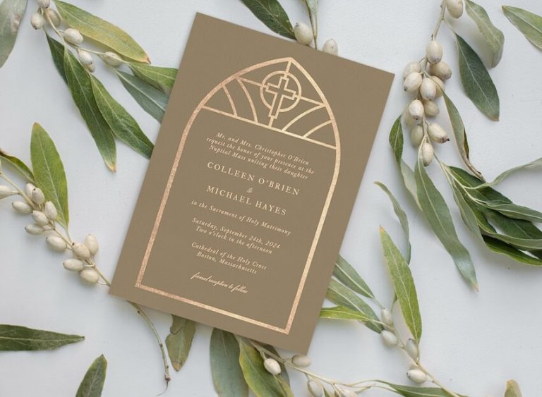 Catholic Wedding Invitation Wording and Design Ideas - STATIONERS