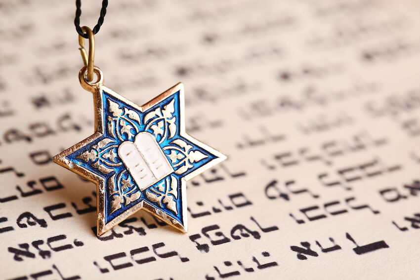 Bar mitzvah gifts: close up shot of the Star of David necklace