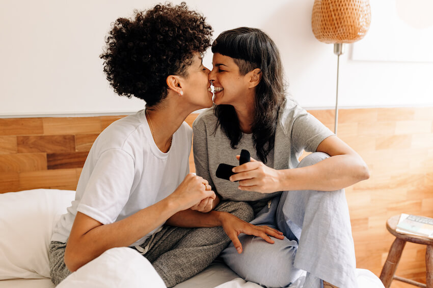 Couple celebrating their engagement