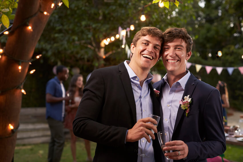 Couple smiling at the camera