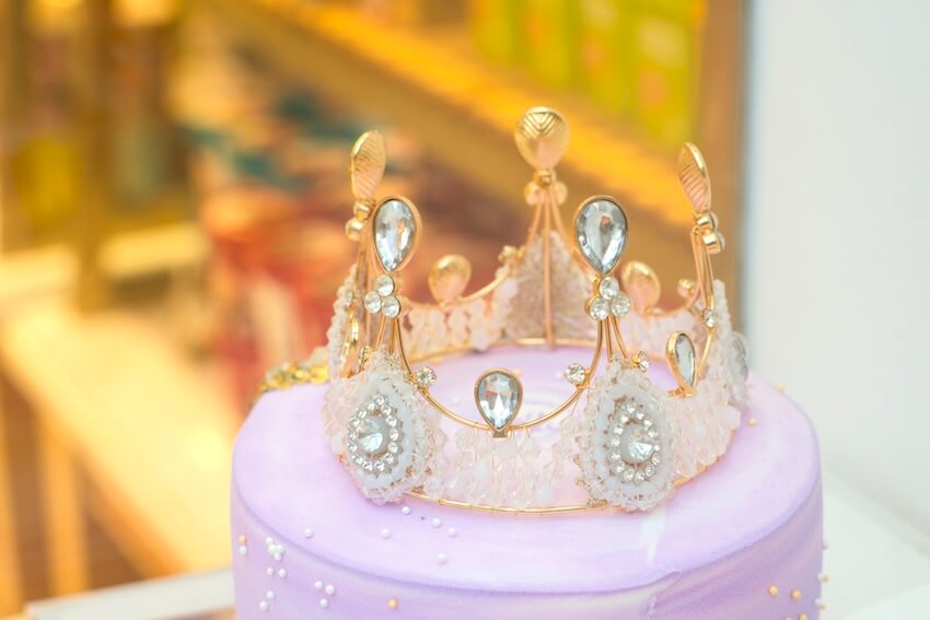 Crown on top of a cake