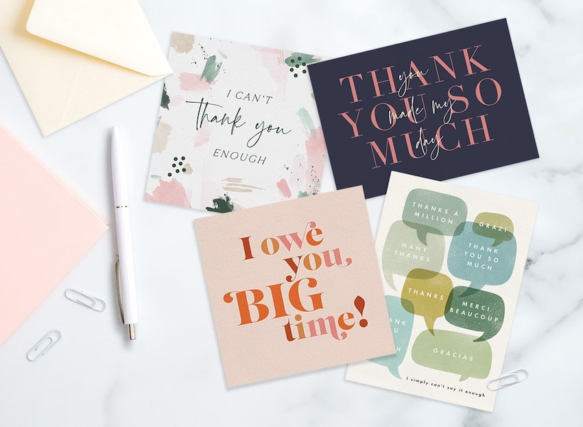 How to write a thank you note: different kinds of thank you cards