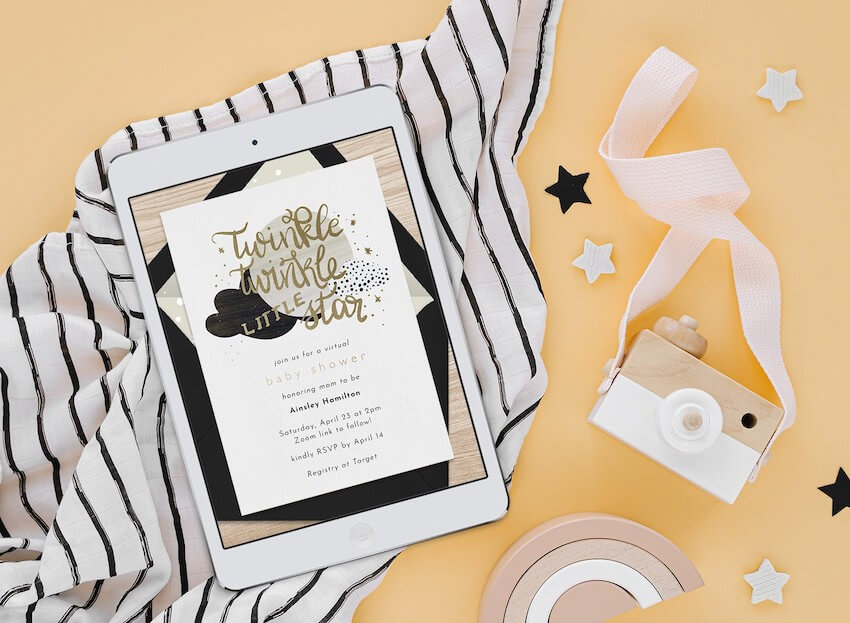 Virtual baby shower invitations: digital baby shower invitation