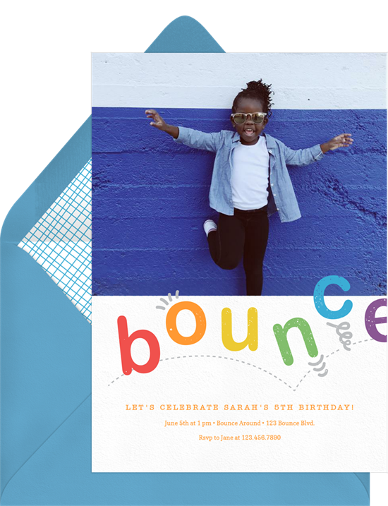 1st birthday invitations: the Double Bounce photo invitation design from Greenvelope