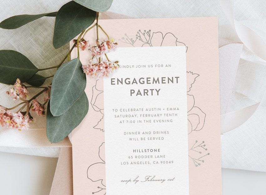 Engagement party ideas: engagement party invitation card