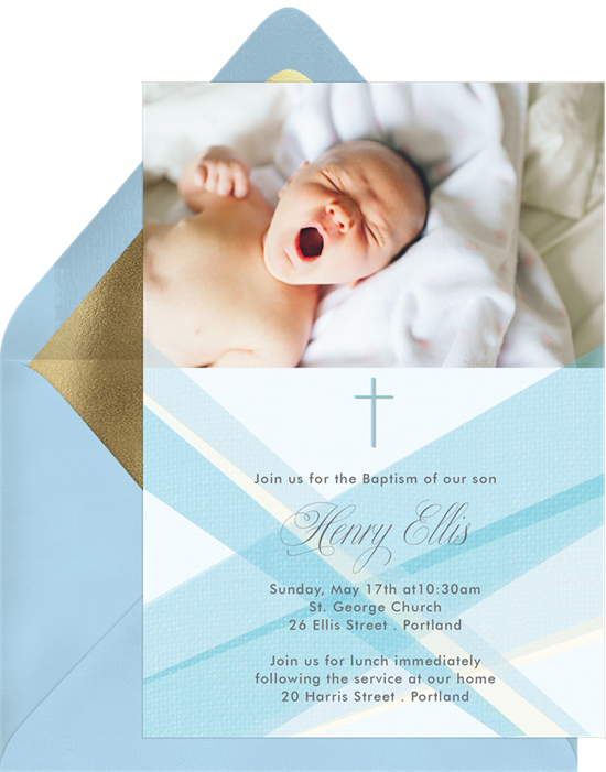 Enlightened Announcements baptism invitations from Greenvelope