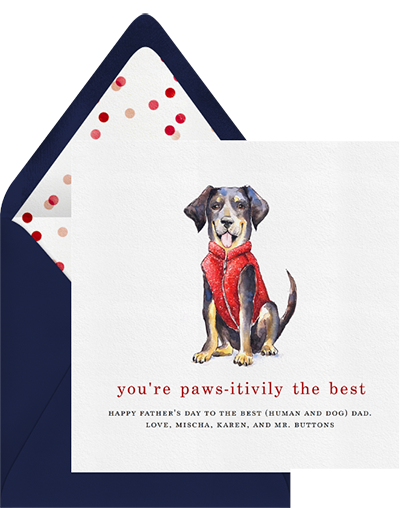 "You're Paws-itively the Best" funny father's day cards from Greenvelope