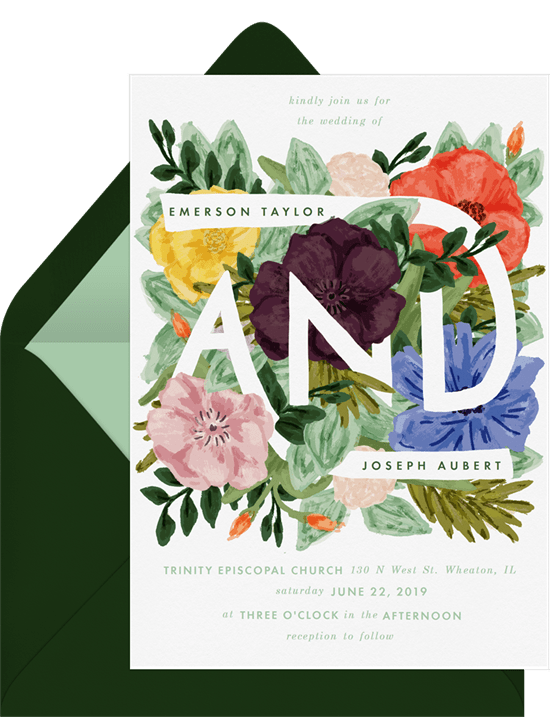 floral themed wedding invite