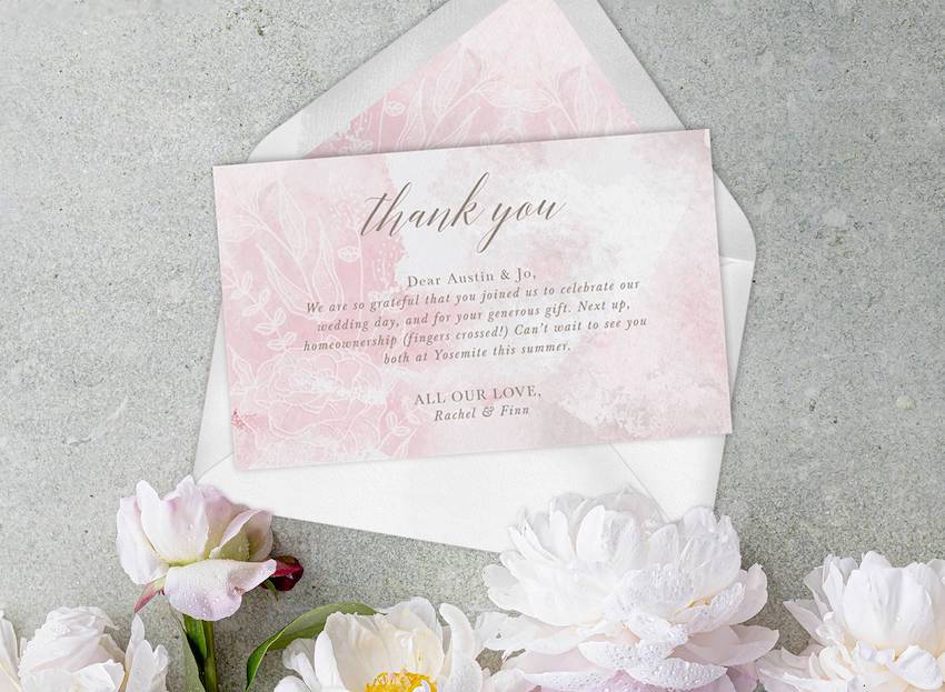 Wedding Thank You Card Wording For Cash Gift Tips For Saying Thanks