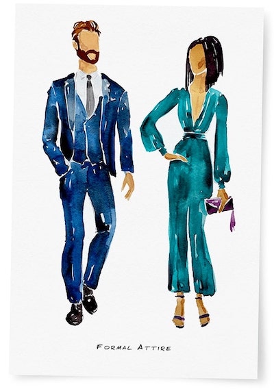 Semi-formal wedding attire illustration by Alexa's illustrations  (@alexasillustrations #a… | Semi formal outfits, Semi formal wedding attire,  Semi formal dress code