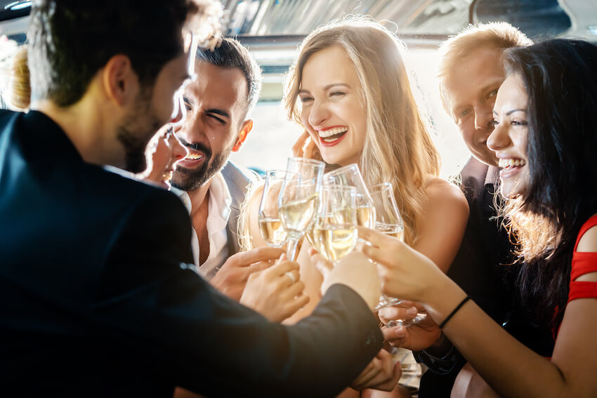 Engagement party etiquette: friends having a toast