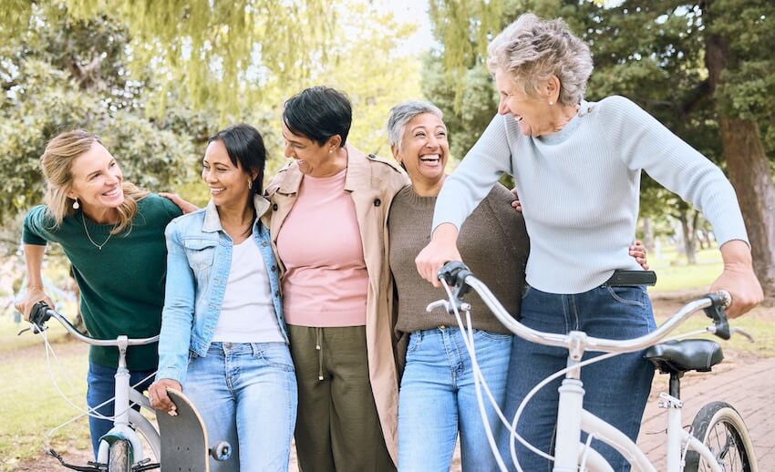 Group of friends bonding at a park