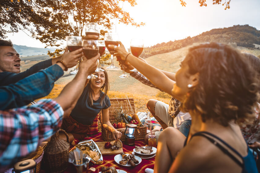 Group of friends having a toast