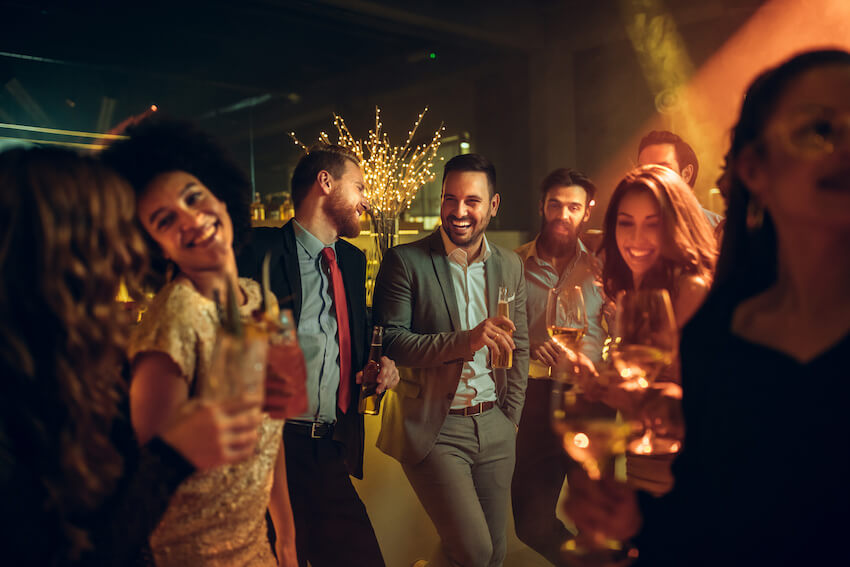 Cocktail party: group of people at a party