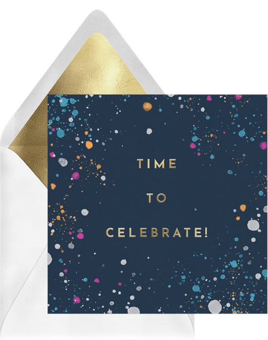 electronic birthday cards: Happy Paint Speckles Card from Greenvelope