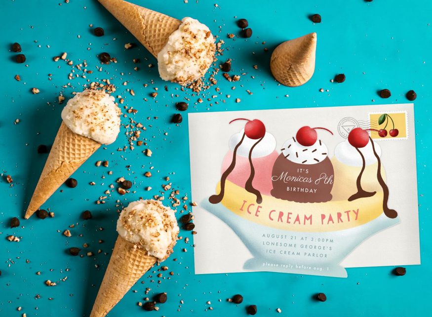 Ice cream party invitation