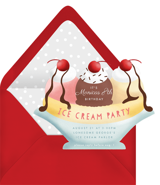 potluck invitation: Ice Cream Party invitation